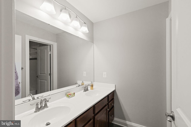 355 Tufton Cir, Fallston, MD 21047 - full bath with double vanity, baseboards, and a shower