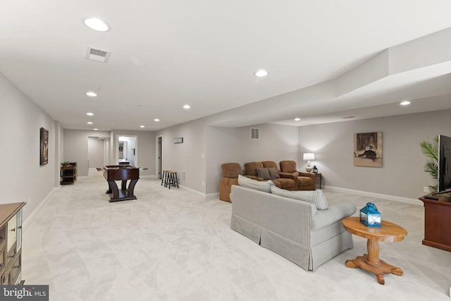 355 Tufton Cir, Fallston, MD 21047 - living area featuring recessed lighting, light carpet, and baseboards