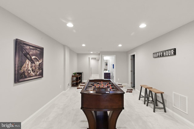 355 Tufton Cir, Fallston, MD 21047 - recreation room with recessed lighting, light carpet, and baseboards