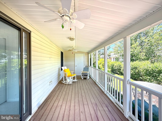 957 Terrapin St Unit 2, Bethany Beach, DE 19930 - wooden porch featuring a ceiling fan