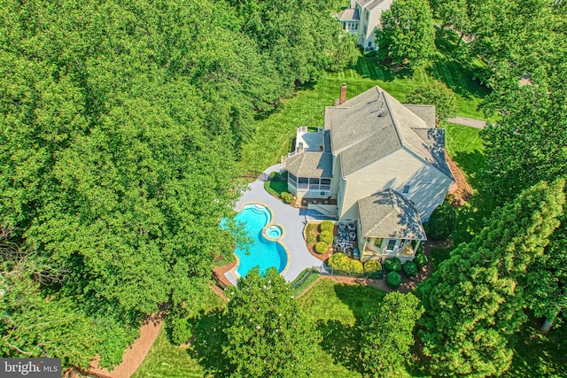 1296 Newkirk Ct, Vienna, VA 22182 - view from above of property featuring a pool area