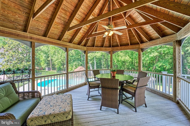 1296 Newkirk Ct, Vienna, VA 22182 - wooden terrace with a gazebo and outdoor dining area