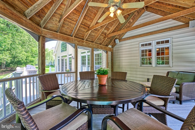 1296 Newkirk Ct, Vienna, VA 22182 - sunroom featuring a ceiling fan and outdoor dining space