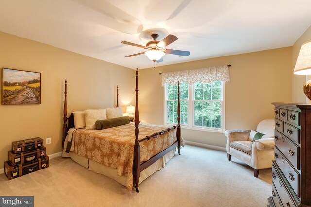 1296 Newkirk Ct, Vienna, VA 22182 - bedroom featuring light colored carpet and ceiling fan