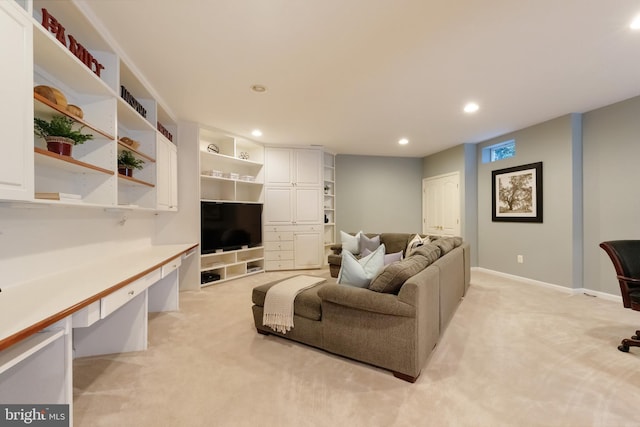 1296 Newkirk Ct, Vienna, VA 22182 - living area featuring light colored carpet and recessed lighting