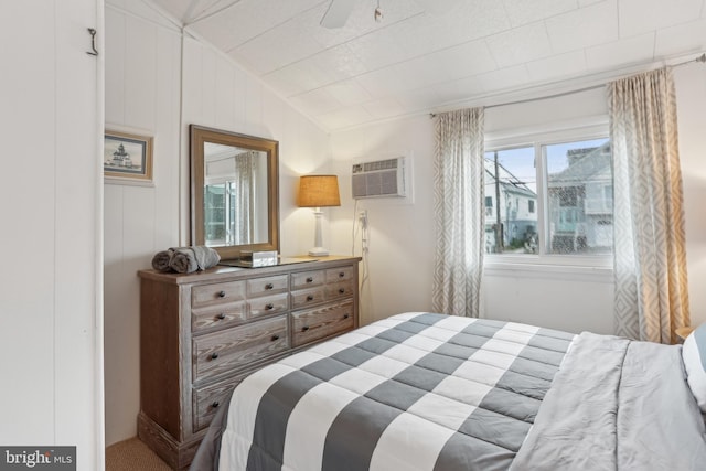 398 Kingfisher Rd, Tuckerton, NJ 08087 - bedroom with a wall unit AC and vaulted ceiling