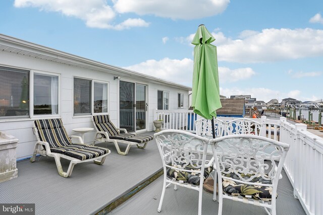398 Kingfisher Rd, Tuckerton, NJ 08087 - view of wooden balcony featuring a wooden deck