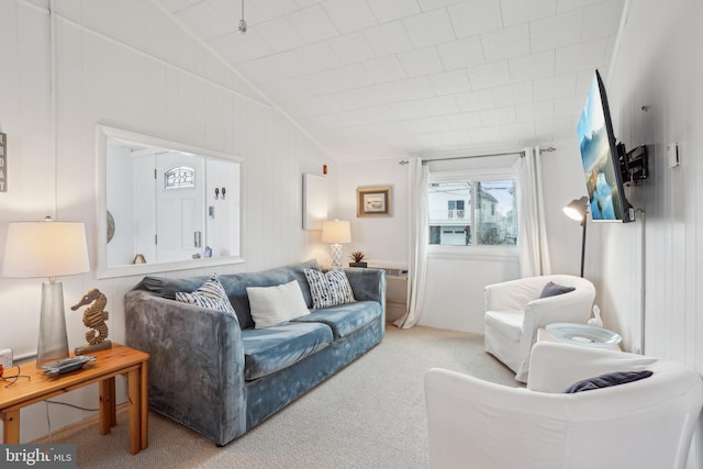 398 Kingfisher Rd, Tuckerton, NJ 08087 - carpeted living room with vaulted ceiling