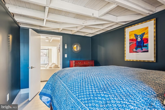 201 Nottingham Hl, Annapolis, MD 21405 - bedroom with wood ceiling with exposed beams and wood finished floors