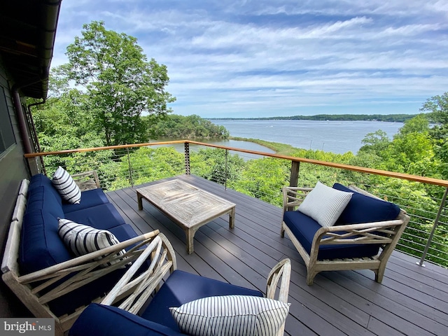 201 Nottingham Hl, Annapolis, MD 21405 - wooden deck with a water view