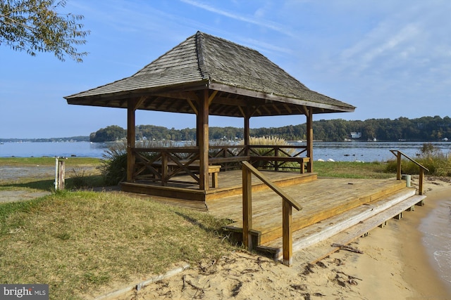 201 Nottingham Hl, Annapolis, MD 21405 - dock area featuring a gazebo and a water view