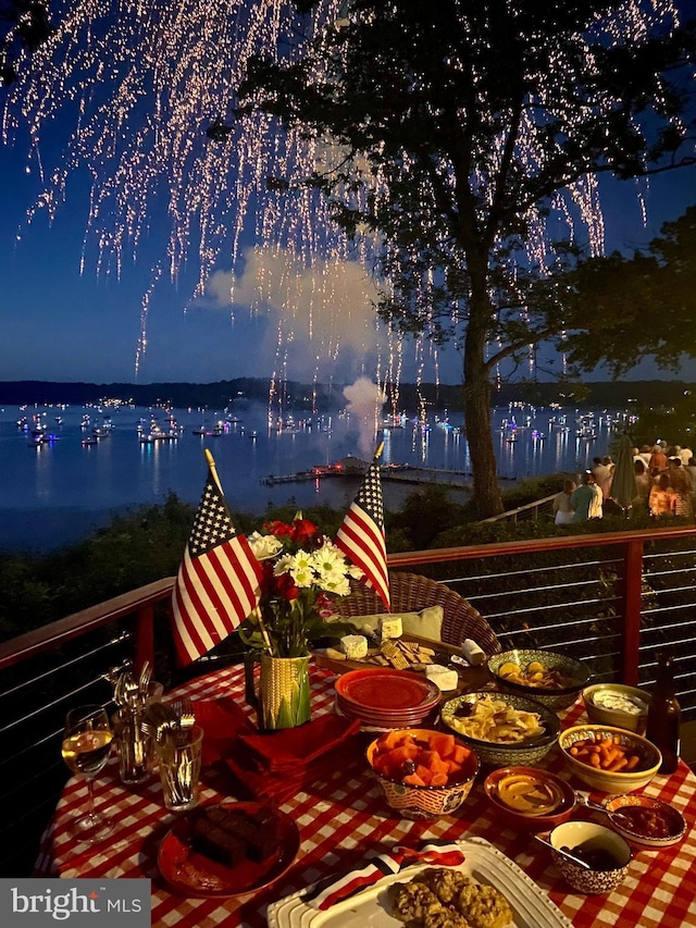 201 Nottingham Hl, Annapolis, MD 21405 - balcony at twilight featuring a water view