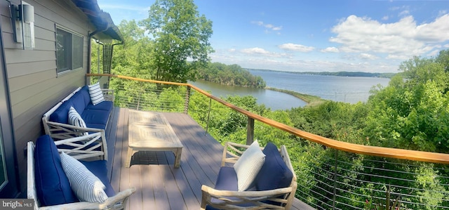 201 Nottingham Hl, Annapolis, MD 21405 - deck with a water view and outdoor lounge area