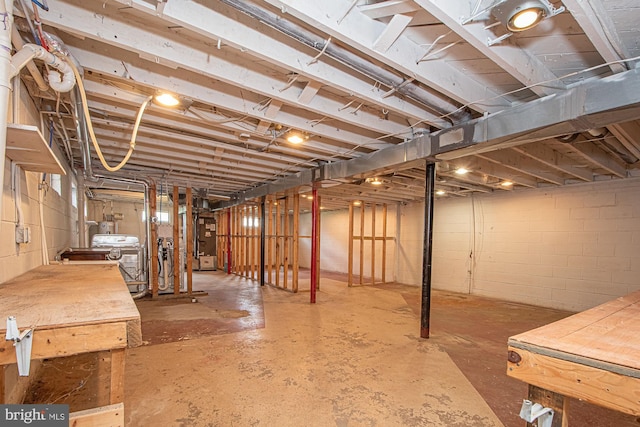 126 Clymer Ave, Front Royal, VA 22630 - unfinished basement with washer / dryer and heating unit