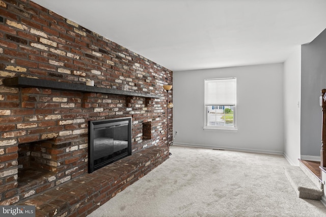 12 Constitution Rd, Clementon, NJ 08021 - unfurnished living room featuring a fireplace, carpet floors, and baseboards