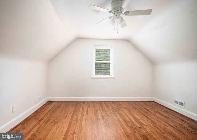 803 Essex Ave, Essex, MD 21221 - bonus room featuring baseboards, lofted ceiling, light wood-style floors, and ceiling fan