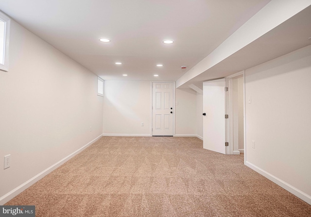 803 Essex Ave, Essex, MD 21221 - finished basement with recessed lighting, light carpet, and baseboards