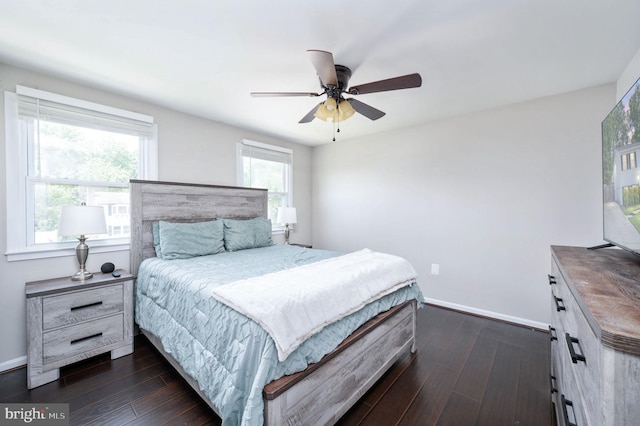 13713 Mayfair Ct, Woodbridge, VA 22193 - bedroom with dark wood-style floors and ceiling fan