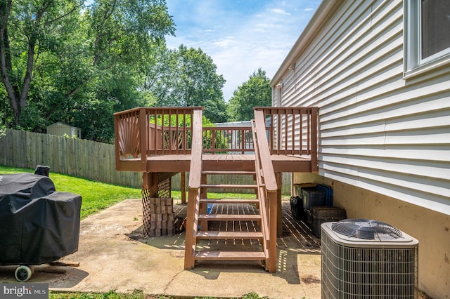 13713 Mayfair Ct, Woodbridge, VA 22193 - view of patio featuring a deck, grilling area, and stairway