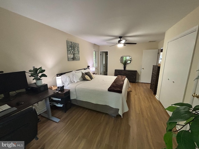21 Moby Dick Dr, Ocean Pines, MD 21811 - bedroom with wood finished floors, ceiling fan, and an office area