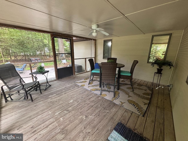21 Moby Dick Dr, Ocean Pines, MD 21811 - sunroom / solarium featuring ceiling fan and outdoor dining space