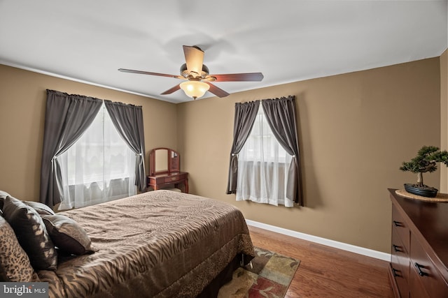 24 Holyoke Dr, Delran, NJ 08075 - bedroom featuring baseboards, wood finished floors, and a ceiling fan