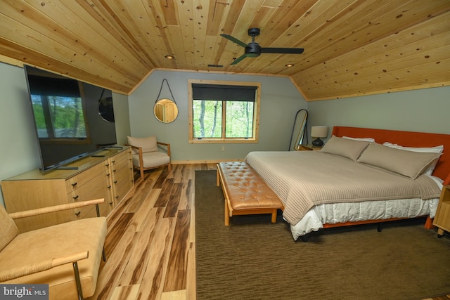 1067 N Camp Rd, Mc Henry, MD 21541 - bedroom featuring lofted ceiling, wood finished floors, wooden ceiling, and a ceiling fan