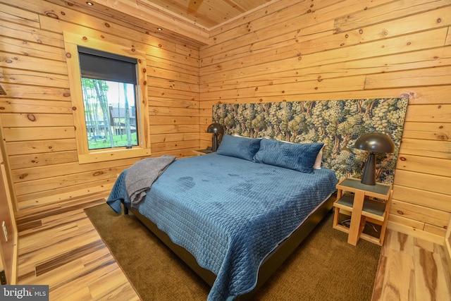 1067 N Camp Rd, Mc Henry, MD 21541 - bedroom featuring wood ceiling, wooden walls, and wood finished floors