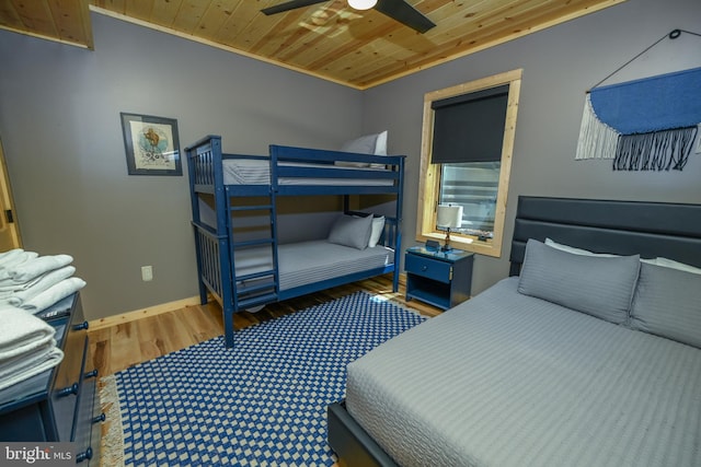 1067 N Camp Rd, Mc Henry, MD 21541 - bedroom featuring wooden ceiling, wood finished floors, ornamental molding, baseboards, and ceiling fan