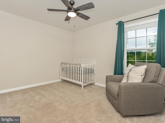5809 Zoe Ln, Frederick, MD 21704 - bedroom featuring light colored carpet, baseboards, and a ceiling fan