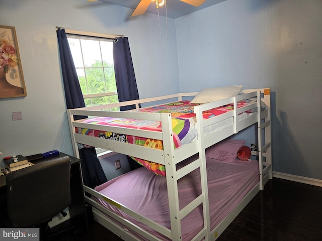7832 Canter Ct, Severn, MD 21144 - bedroom featuring wood finished floors, ceiling fan, and baseboards