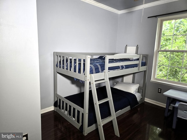 7832 Canter Ct, Severn, MD 21144 - bedroom featuring baseboards, wood finished floors, and ornamental molding