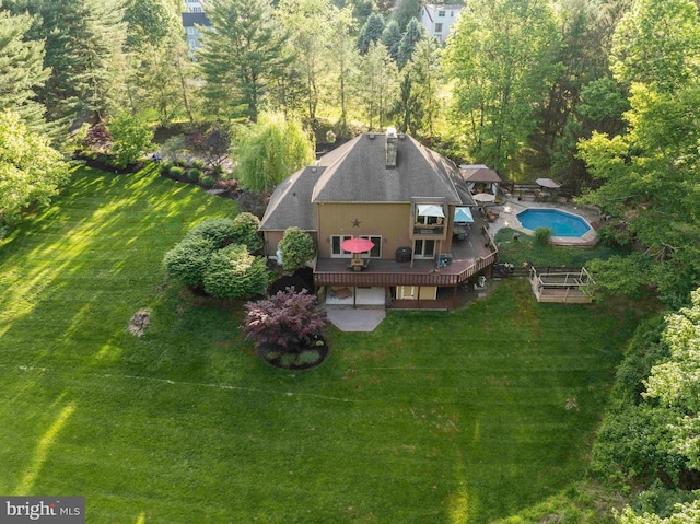 3097 Mill Rd, Doylestown, PA 18902 - view from above of property featuring a forest and a pool