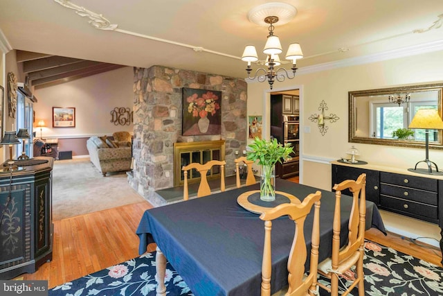 3097 Mill Rd, Doylestown, PA 18902 - dining area with a chandelier, wood finished floors, and crown molding