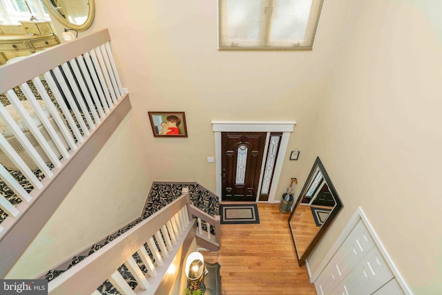 3097 Mill Rd, Doylestown, PA 18902 - foyer entrance with wood finished floors and a high ceiling