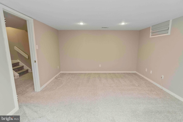 3097 Mill Rd, Doylestown, PA 18902 - finished basement featuring carpet floors, baseboards, stairs, and recessed lighting
