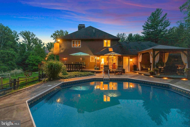 3097 Mill Rd, Doylestown, PA 18902 - swimming pool with a gazebo and a patio