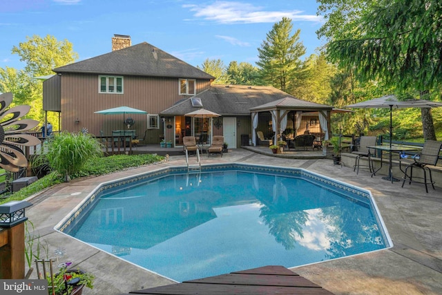 3097 Mill Rd, Doylestown, PA 18902 - swimming pool featuring a gazebo, a patio area, and outdoor dining space