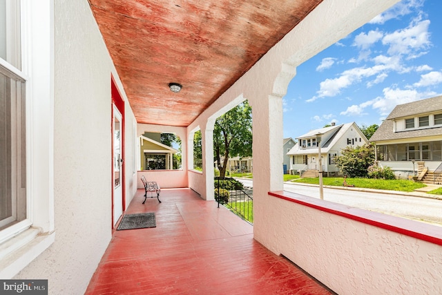 porch with a residential view