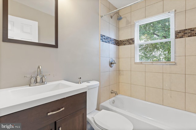 10700 Bickford Ave, Clinton, MD 20735 - bathroom featuring toilet, vanity, and tub / shower combination