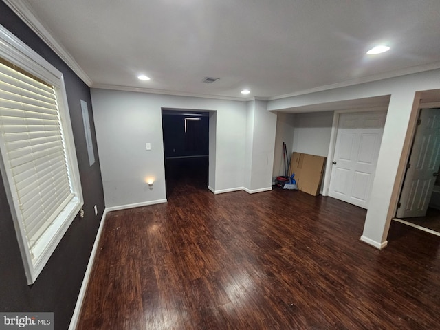 10700 Bickford Ave, Clinton, MD 20735 - basement featuring ornamental molding, wood finished floors, baseboards, and recessed lighting