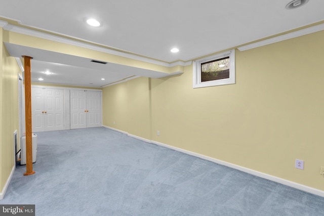 20008 Giantstep Ter, Gaithersburg, MD 20886 - finished below grade area featuring crown molding, carpet flooring, baseboards, and recessed lighting