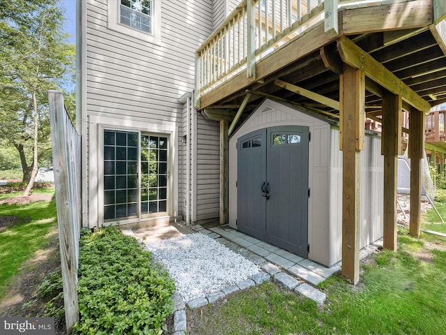 7301 Eden Brook Dr Unit A-1, Columbia, MD 21046 - doorway to property featuring a wooden deck