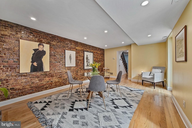 826 S 2nd St Unit 2, Philadelphia, PA 19147 - dining area with light wood-style floors, baseboards, stairs, and recessed lighting