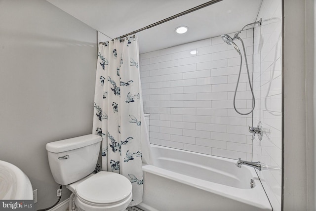 826 S 2nd St Unit 2, Philadelphia, PA 19147 - bathroom with toilet, shower / bath combination with curtain, and recessed lighting