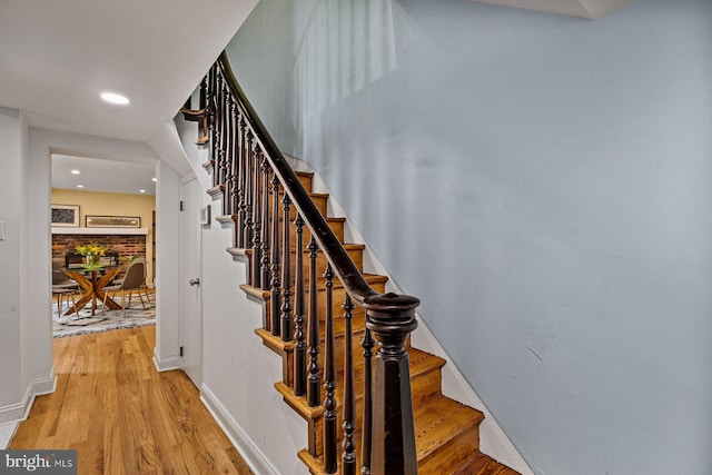 826 S 2nd St Unit 2, Philadelphia, PA 19147 - staircase featuring wood finished floors, recessed lighting, and baseboards