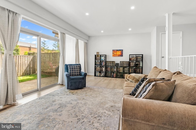 7374 Park Heights Ave, Baltimore, MD 21208 - living room featuring wood finished floors and recessed lighting