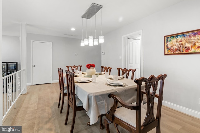 7374 Park Heights Ave, Baltimore, MD 21208 - dining room featuring light wood finished floors, baseboards, and recessed lighting