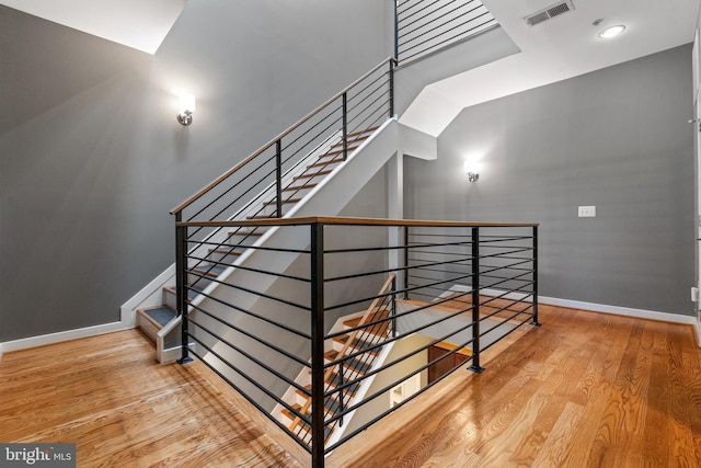 1423 1st St NW Unit B, Washington, DC 20001 - staircase with wood finished floors and baseboards