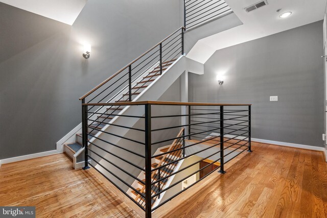 1423 1st St NW Unit B, Washington, DC 20001 - staircase with wood finished floors and baseboards